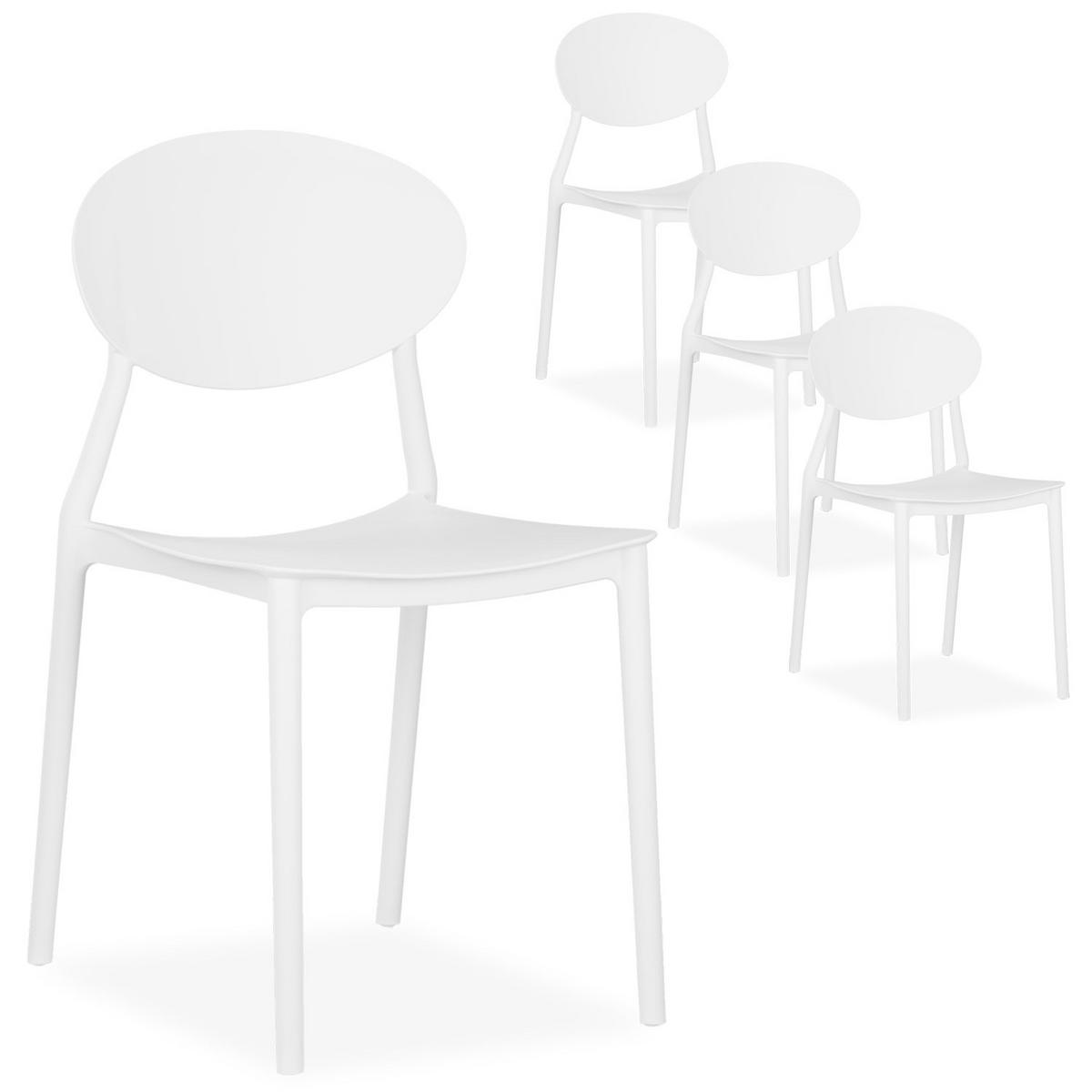 GARTENSTUHL 4er-Set Kunststoff Weiß - Weiß, Kunststoff (41/80/51cm) - Homestyle4u