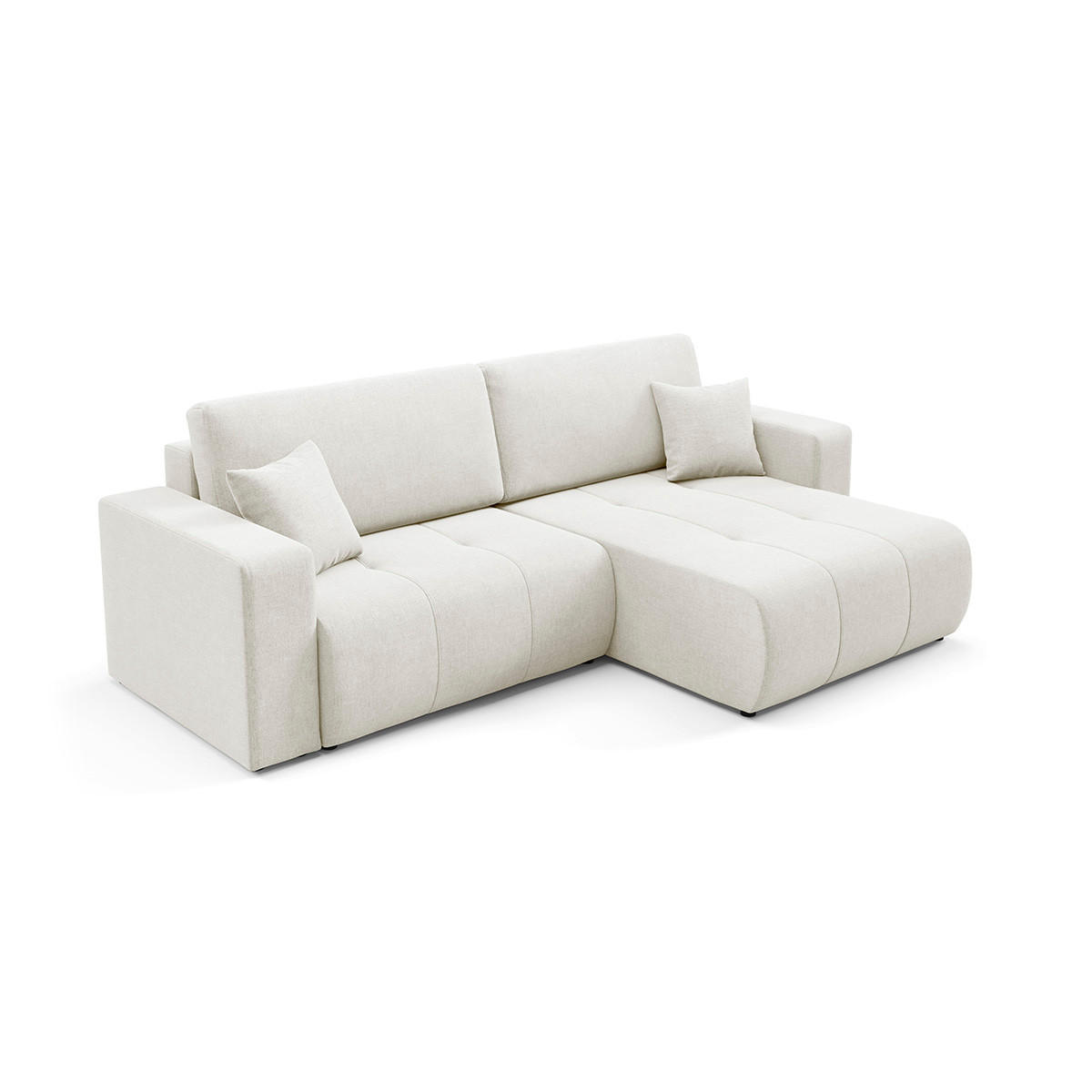 ECKSOFA Giulia 3 Sitzplätze Weiß - Weiß, Holz (244/149cm) - Petits-meubles