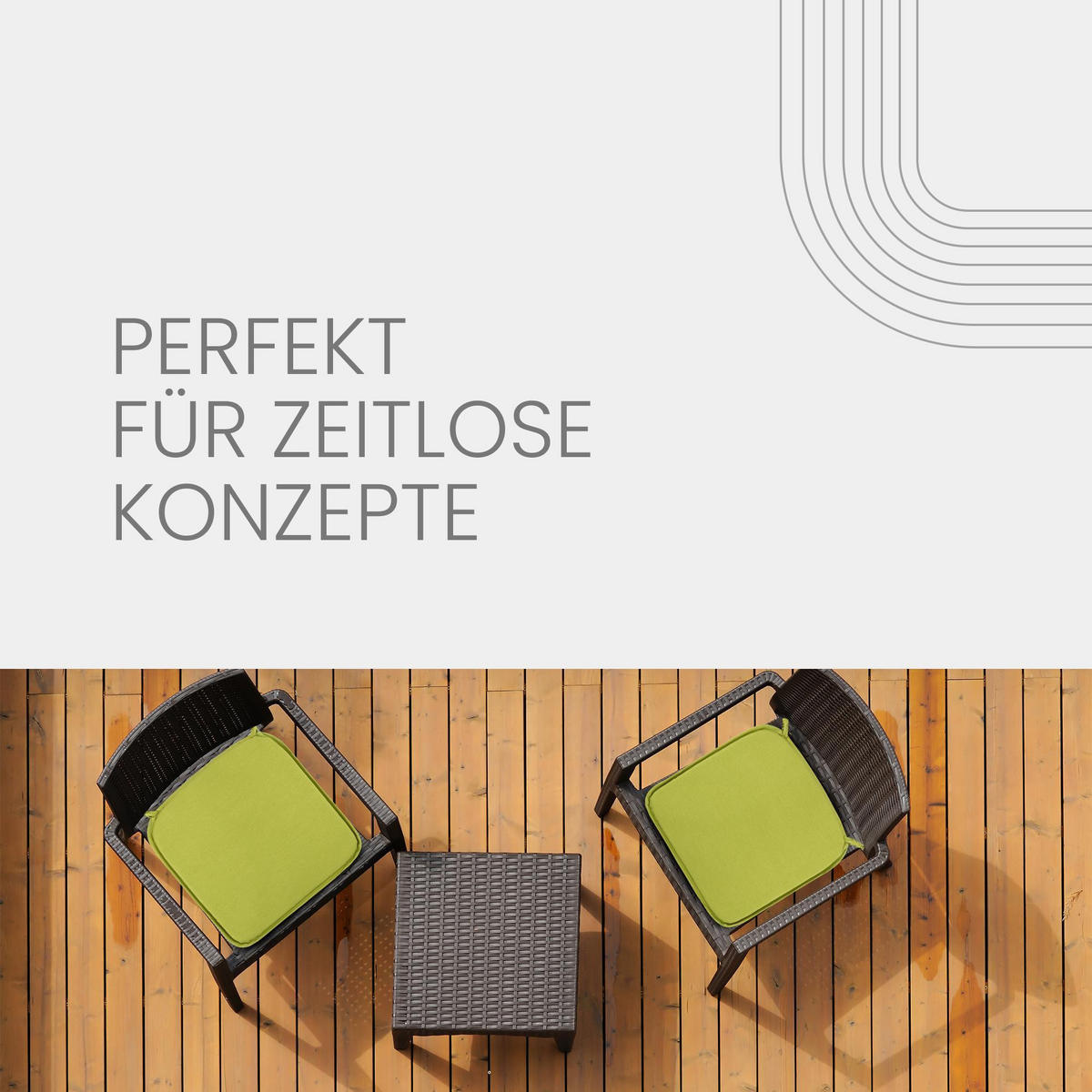 SITZKISSEN Canvas 38x38cm Grün 4er-Pack - Grün, Textil (38/38/2cm)