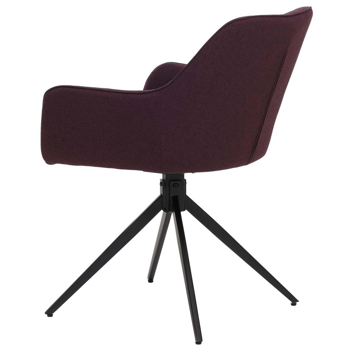 2ER-SET Esszimmerstuhl | HxBxT 80x53x59cm | Sitzhöhe 41cm | Stoff/Textil (270g/m²) | Bordeaux | Küchenstuhl Armlehne - Bordeaux, Textil (53/80/59cm) - CHEFGASTRO