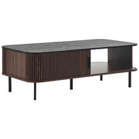 COUCHTISCH dunkler Holzfarbton/schwarz 120/60 cm Jose - Dunkelbraun/Schwarz, Holzwerkstoff (60/120/41cm) - Beliani