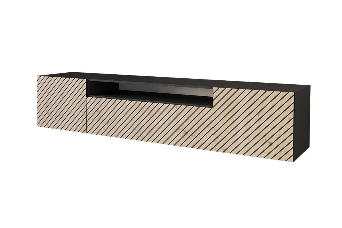 LOWBOARD SENI-W 200x40x41 cm - Schwarz / Artisan - Schwarz, Holzwerkstoff (200/40/41cm) - ALTDECOR