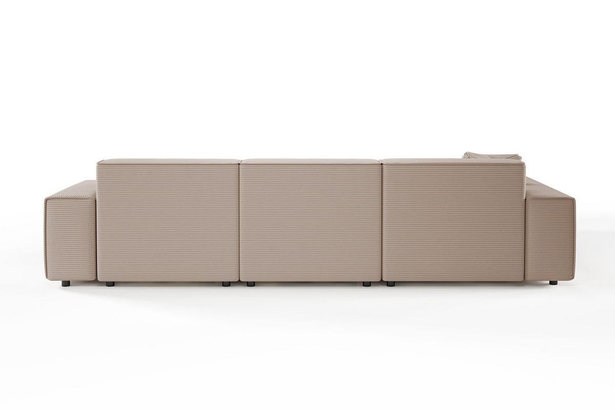 ECKSOFA RANI Taupe Cord - Taupe/Schwarz, Kunststoff/Textil (299/189cm) - KAWOLA