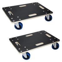 TRANSPORTROLLER 2er Set mit 4 Rollen 40x60 cm Traglast 800kg Siebdruck Holzplatte Black - Anthrazit, Holzwerkstoff (40/60/14.5cm) - ECD-Germany