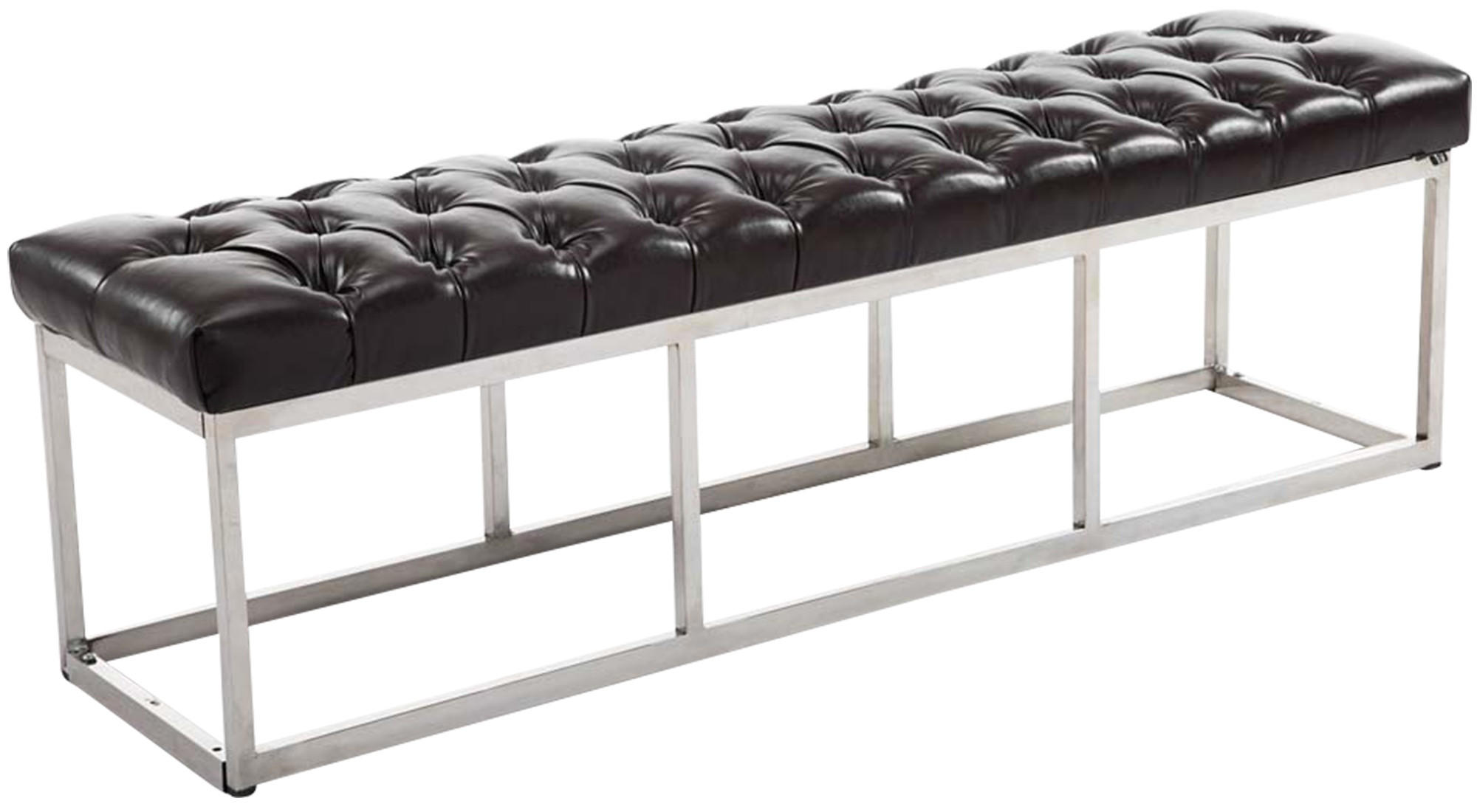 SITZBANK 150/38 cm Kunstleder braun - Edelstahlfarben/Braun, Textil/Metall (150/46/38cm) - CLP