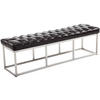 SITZBANK 150/38 cm Kunstleder braun - Edelstahlfarben/Braun, Textil/Metall (150/46/38cm) - CLP