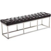 SITZBANK 150/38 cm Kunstleder braun - Edelstahlfarben/Braun, Textil/Metall (150/46/38cm) - CLP