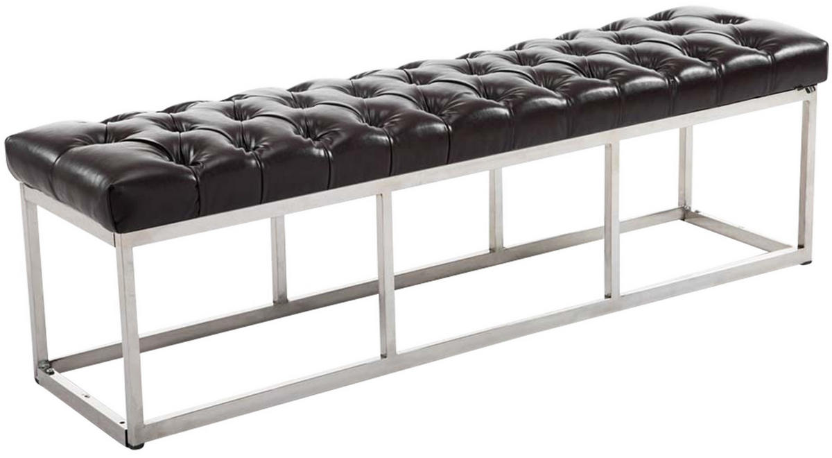 SITZBANK 150/38 cm Kunstleder braun - Edelstahlfarben/Braun, Textil/Metall (150/46/38cm) - CLP