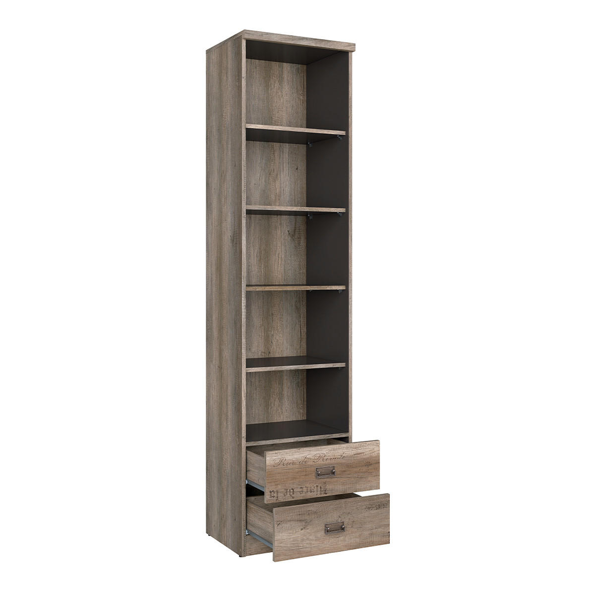 BÜCHERREGAL Abel Holz und Grau - Grau, Holzwerkstoff (50/205/40cm) - Petits-meubles