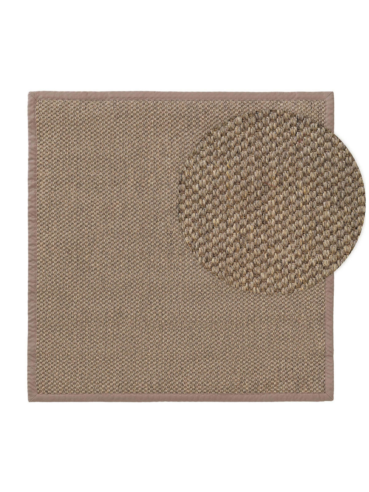 SISALTEPPICH Greta Grau 200x200 cm - Grau, Textil (200/200cm) - benuta Pure