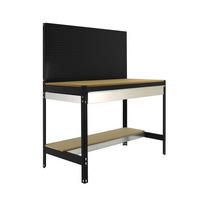 WERKBANK BUFFALO mit Werkzeugwand und Schubfach | HxBxT 84x120x61cm | Traglast 600kg | Anthrazit - Blau, Metall (130/84/61cm) - PROREGAL