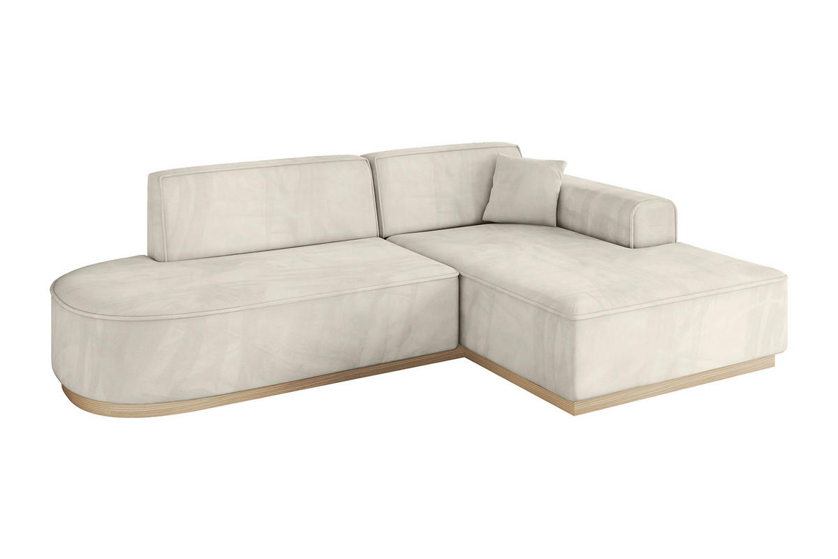 ECKSOFA Ottomane Rechts IREA-L1 - 234x171x83 cm Dunkelgrau - Ecru, Holzwerkstoff/Textil (171/234cm) - ALTDECOR