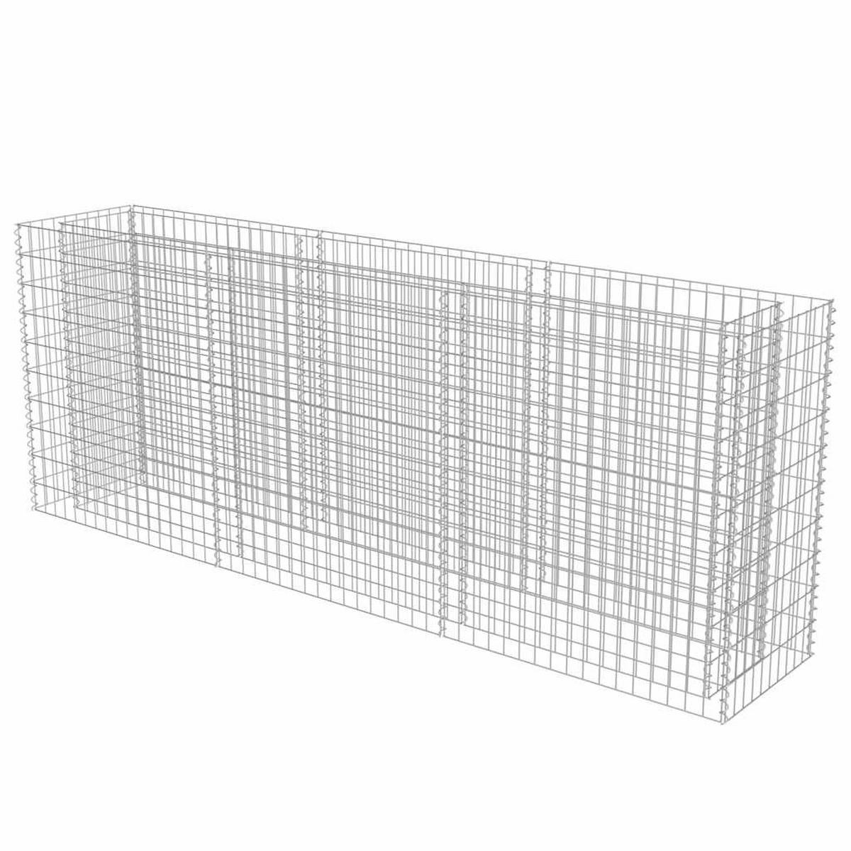 GABIONEN-HOCHBEET Verzinkter Stahl 270x50x100 cm - Silberfarben, Metall (270/100/50cm)