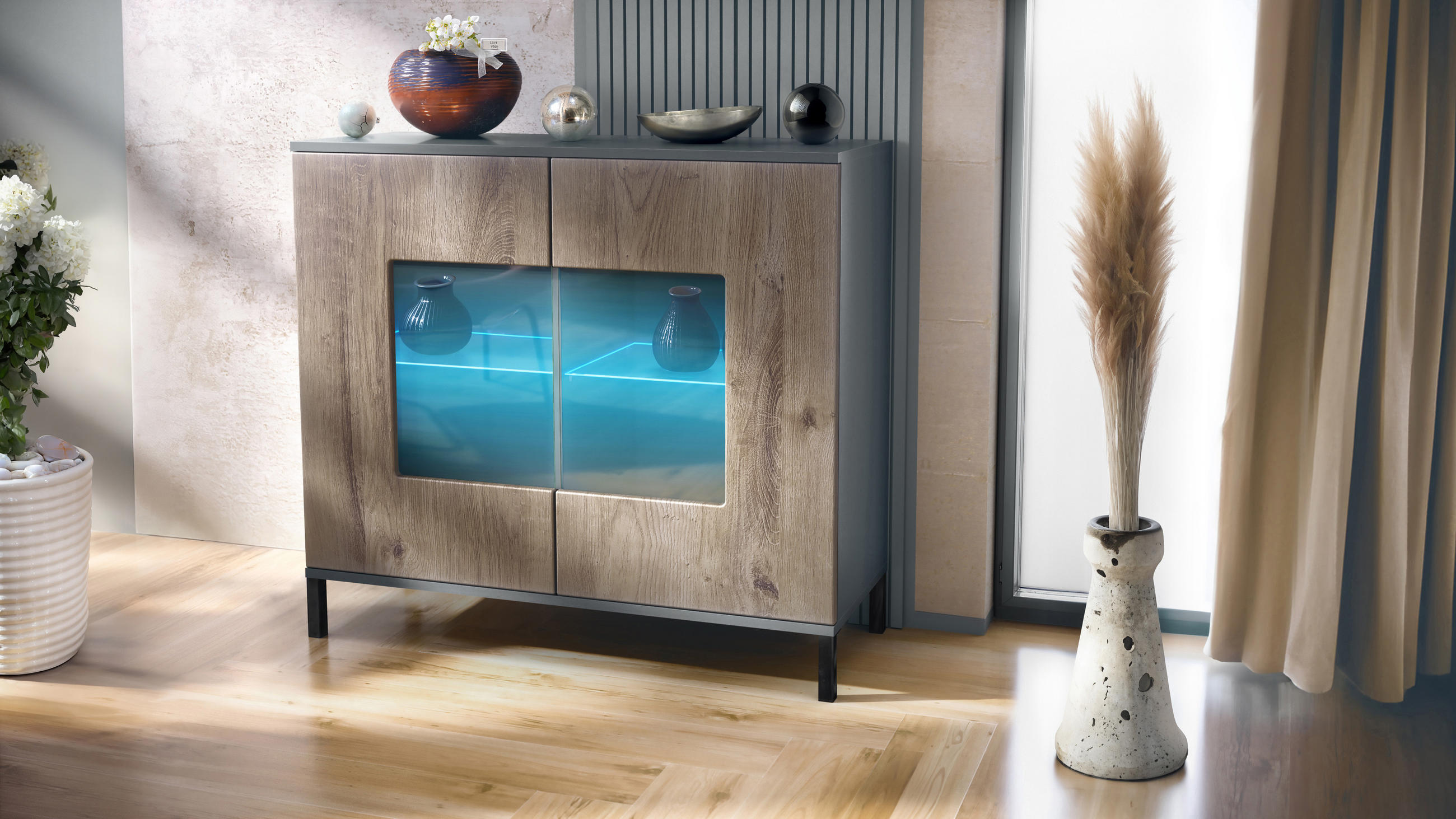 KOMMODE Grömitz Eiche Ribbeck - Alteiche, Holzwerkstoff (92.5/83.5/35cm) - Vladon