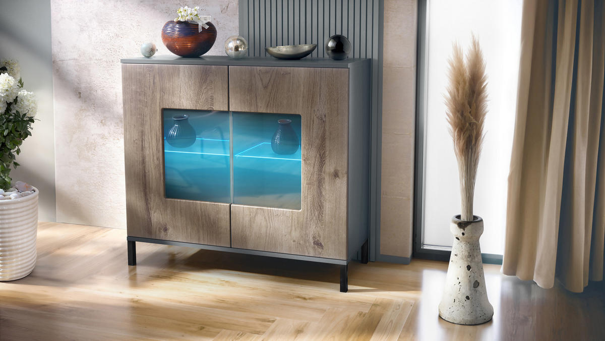 KOMMODE Grömitz Eiche Ribbeck - Alteiche, Holzwerkstoff (92.5/83.5/35cm) - Vladon