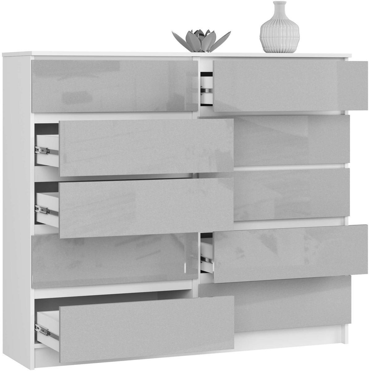 KOMMODE Weiß, Metallisch Glanz 121/138/40 - Weiß, Holzwerkstoff (138/121/40cm) - RAUMHIRSCH FURNITURE