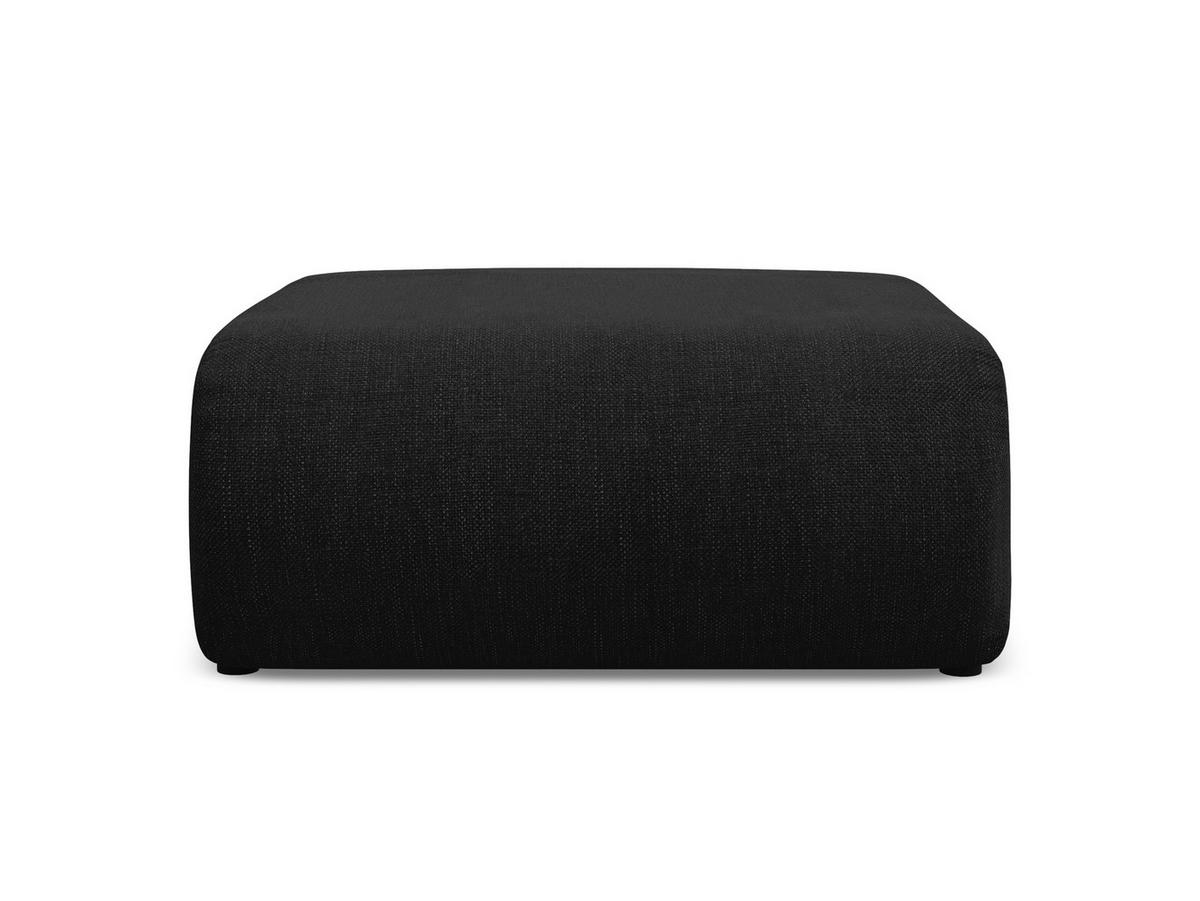 POUF Chenille Stoff Schwarz - Schwarz, Kunststoff/Textil (94/40/89cm) - Makamii