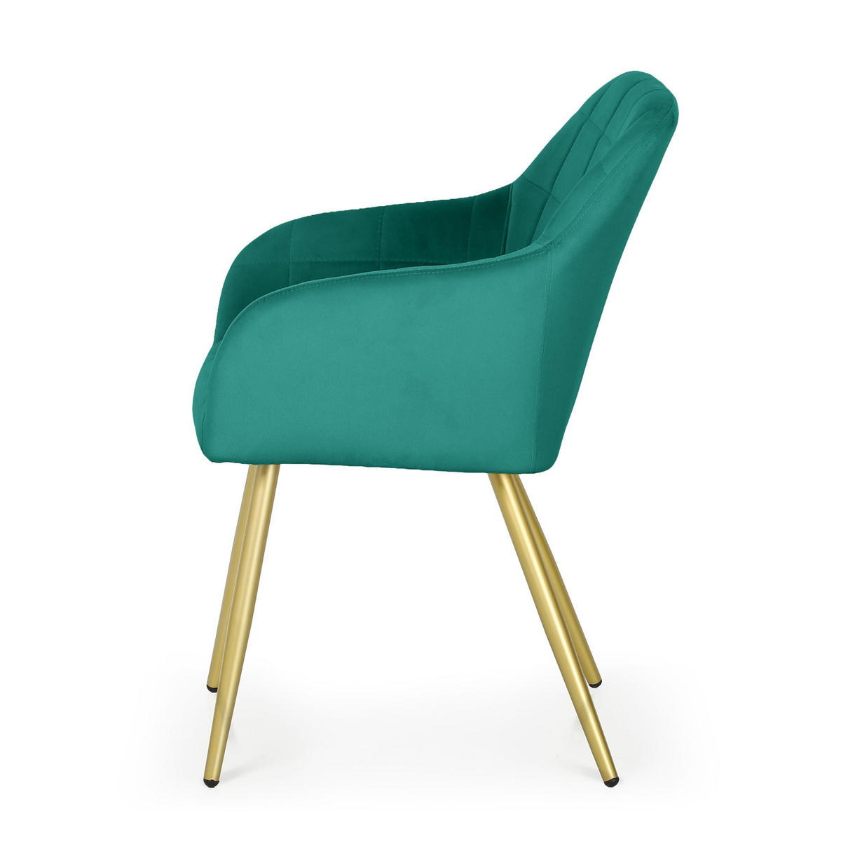 POLSTERSTUHL 6er Set, Metallbeine Grün, Gold 54/82/58 - Grün, Textil (54/82/58cm) - RAUMHIRSCH FURNITURE