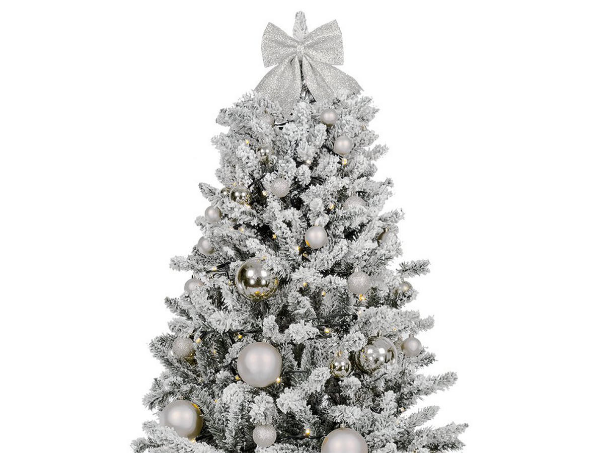 WEIHNACHTSBAUMSCHMUCK-SET SILBERWEIHNACHTEN 73-teilig, für Weihnachtsbäume 120–210 cm, inkl. Aufbewahrungsbox - Silberfarben, Kunststoff/Textil (55/50/75cm) - LAALU