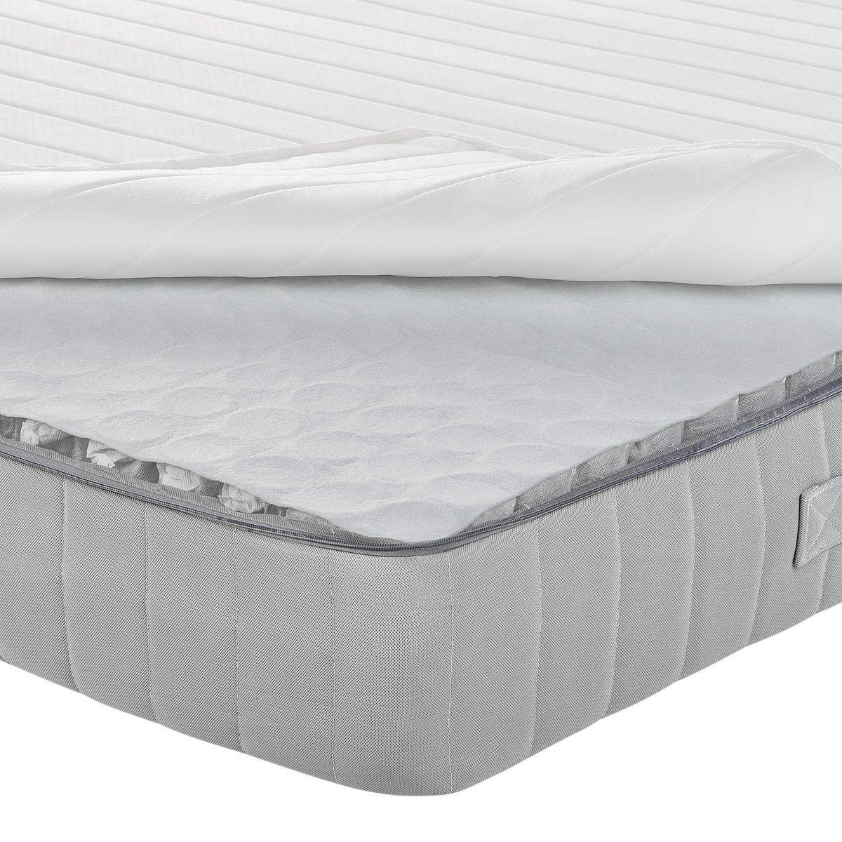 TASCHENFEDERKERNMATRATZE H2/3 Mittel 160/200 cm Roomy - Weiß, Textil (160/200cm) - Beliani