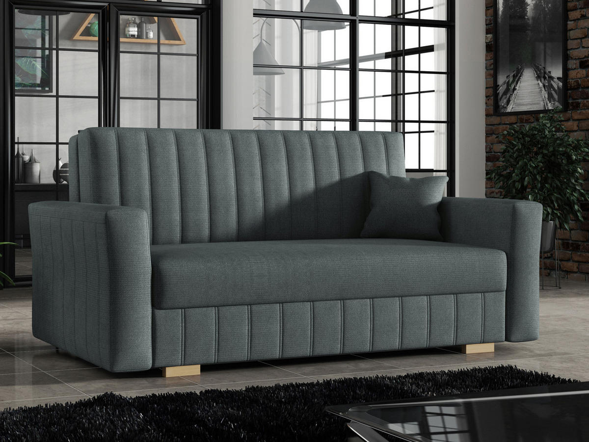 SCHLAFSOFA Viva Glam III - Graphitfarben/Naturfarben, Holz/Kunststoff (160/85/98cm) - MIRJAN24