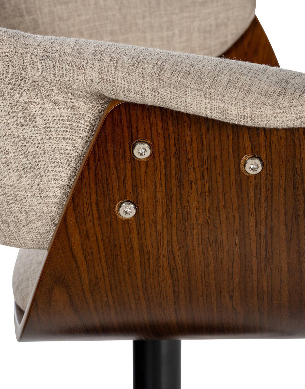 BARHOCKER Stoff walnuss/creme - Walnussfarben/Creme, Textil/Metall (60/90/51cm) - CLP