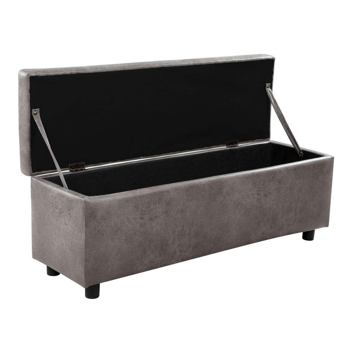 TRUHENBANK Bukit - Grau, Holz/Kunststoff (118/43/37cm) - [en.casa]