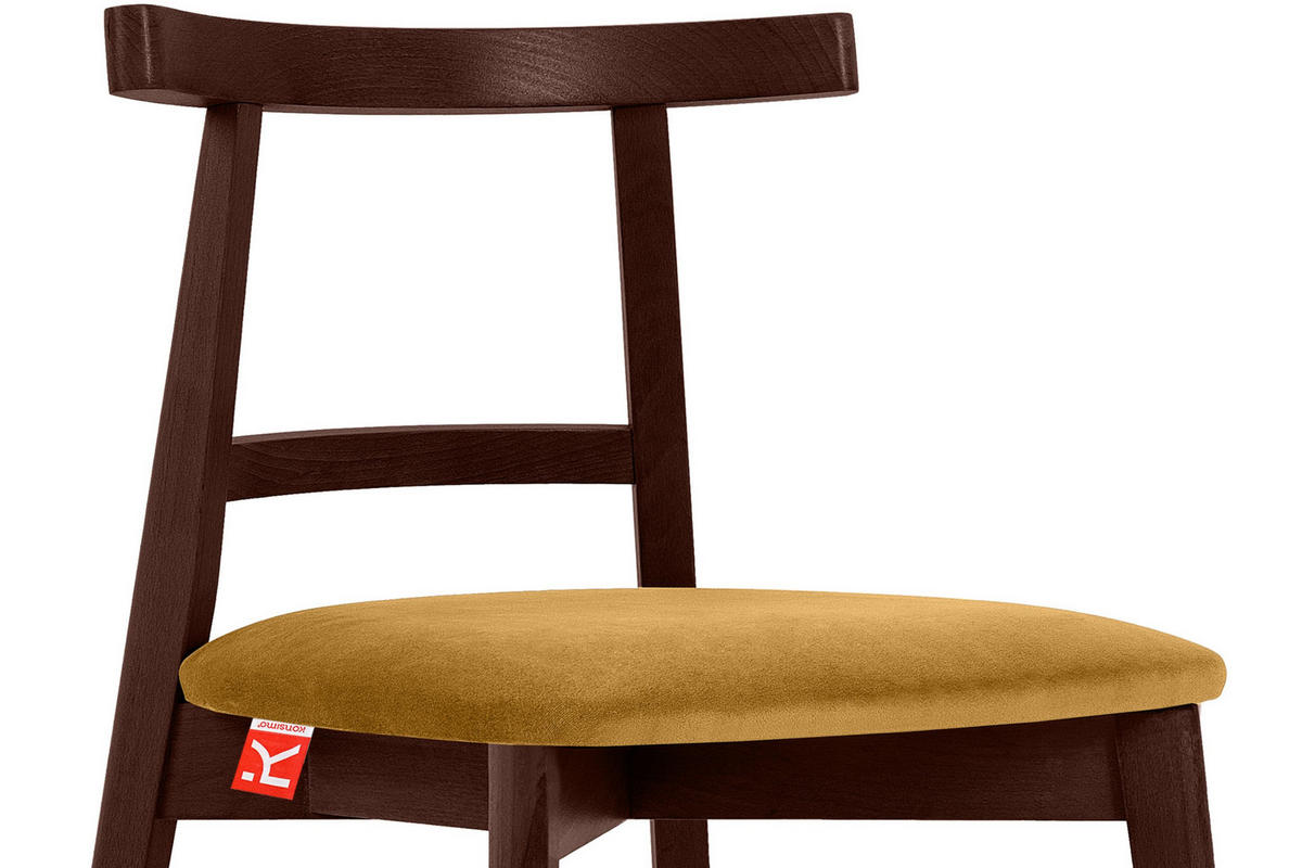 ESSTISCHSTÜHLE LILIO 2 St Vintage, Gelb / Mahagoni - Gelb, Holz/Textil (47/76/45cm) - KONSIMO®