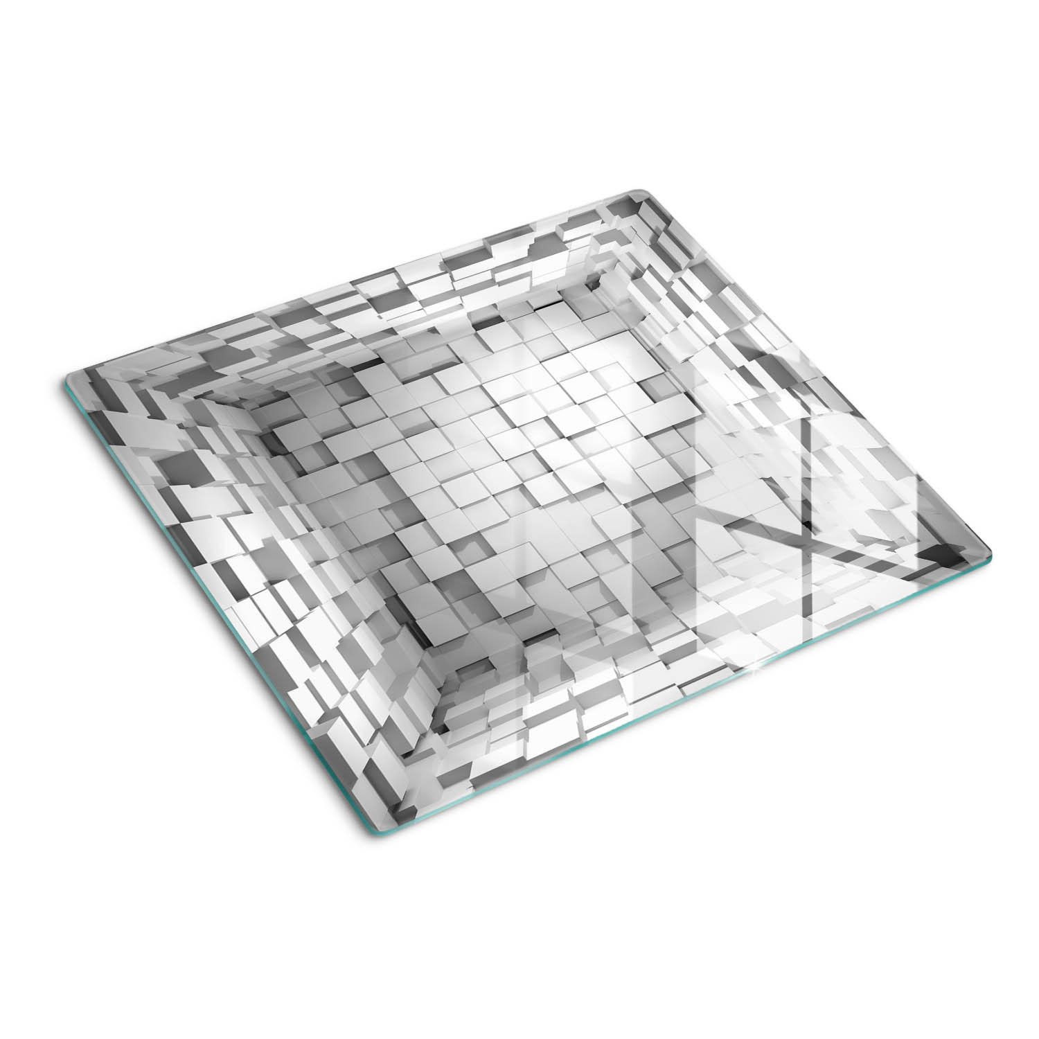 GLASPLATTE 60x52 cm Würfel - Rot/Weiß, Glas (60/0.4/52cm) - TULUP