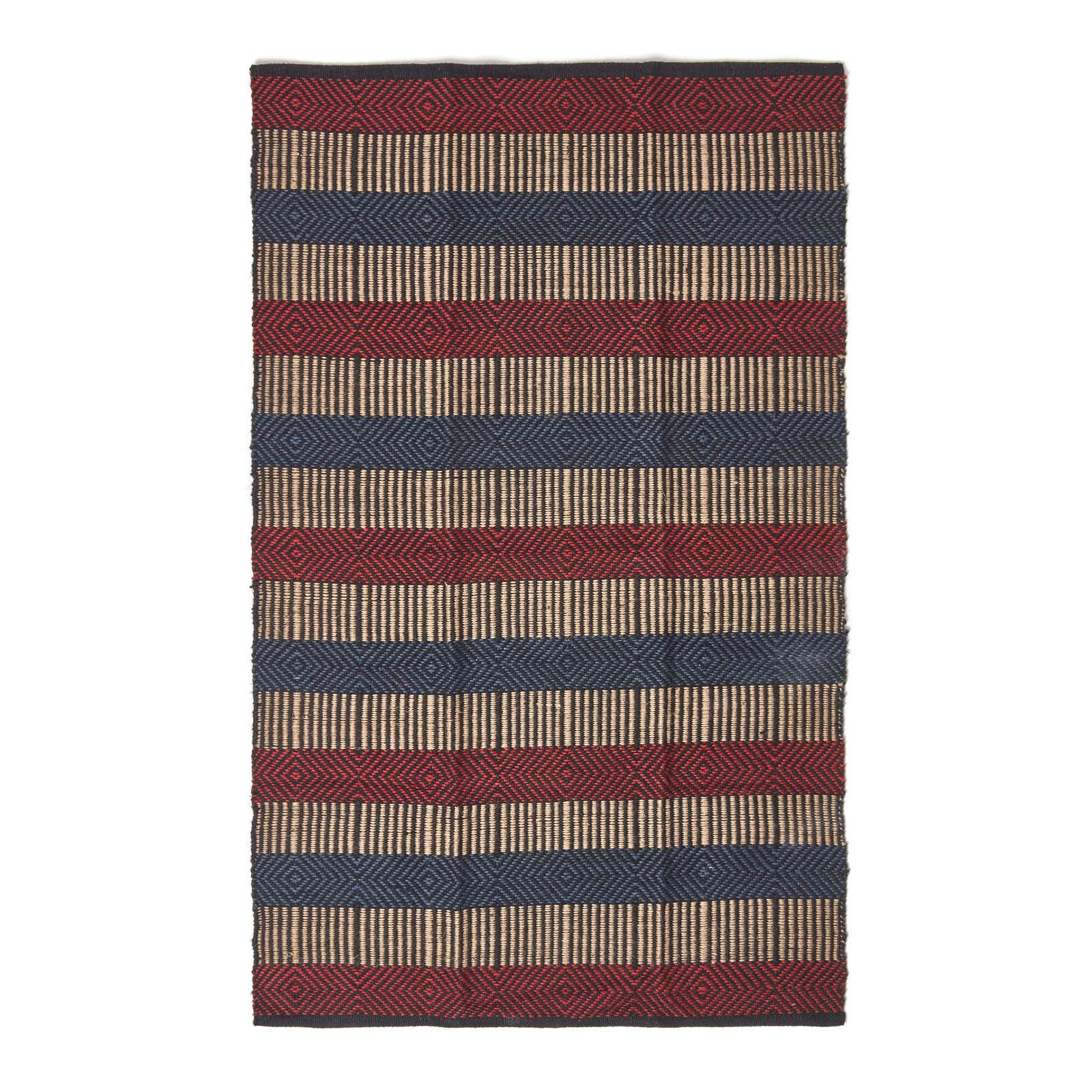 JUTETEPPICH Streifen-Muster 120/180 cm - Multicolor, Naturmaterialien (120/180cm) - Homescapes