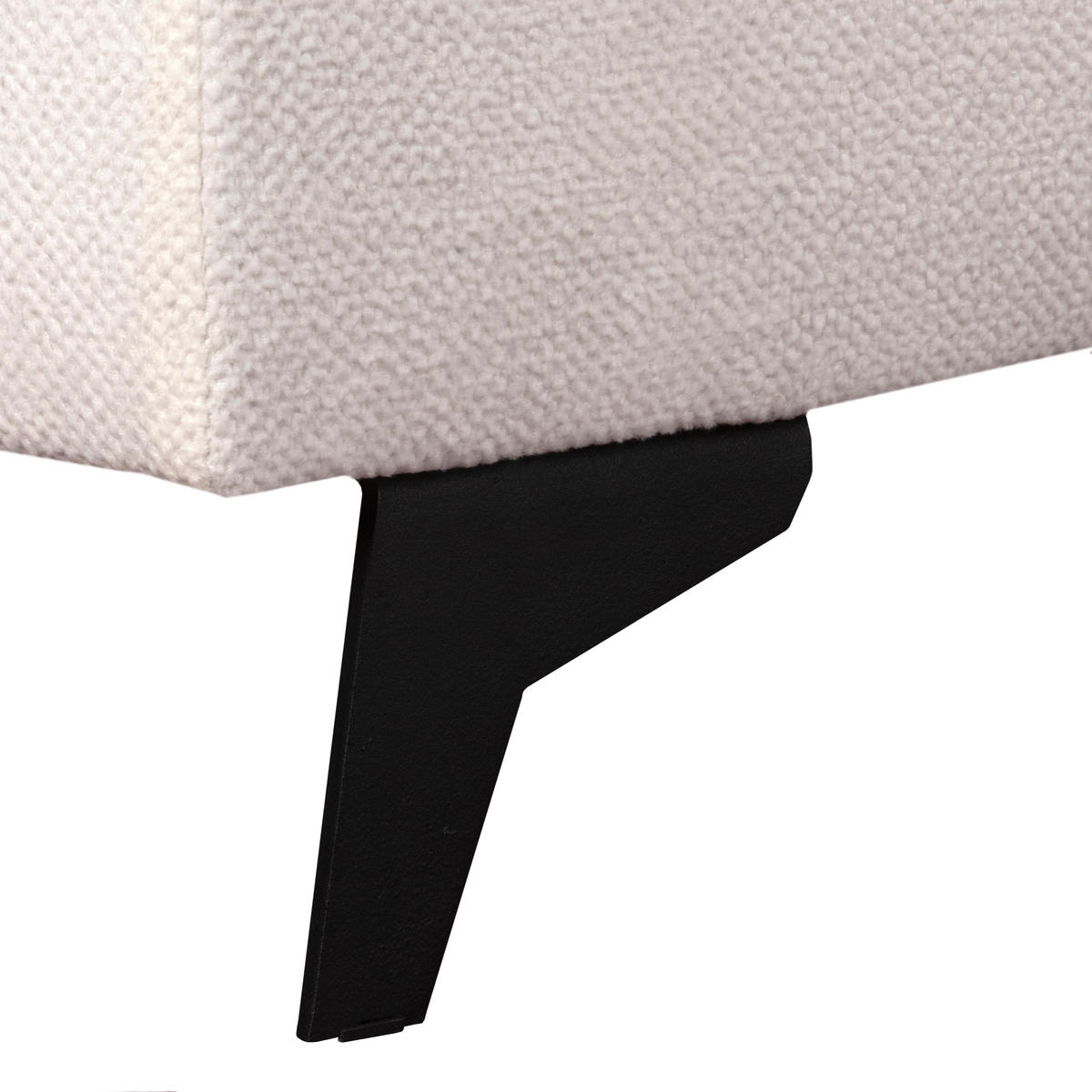 ECKSOFA VOLA Weiß Velours-Stoff mit Schlaffunktion - Weiß, Holz (270/175cm) - MASSENO