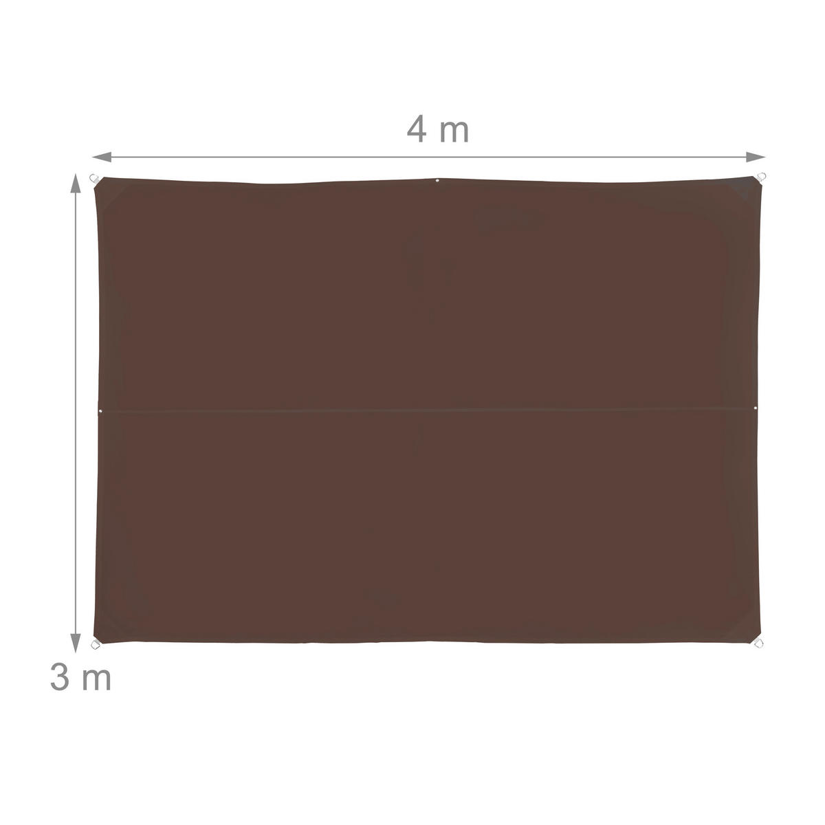 SONNENSEGEL - Braun, Textil/Metall (400/300cm) - Relaxdays