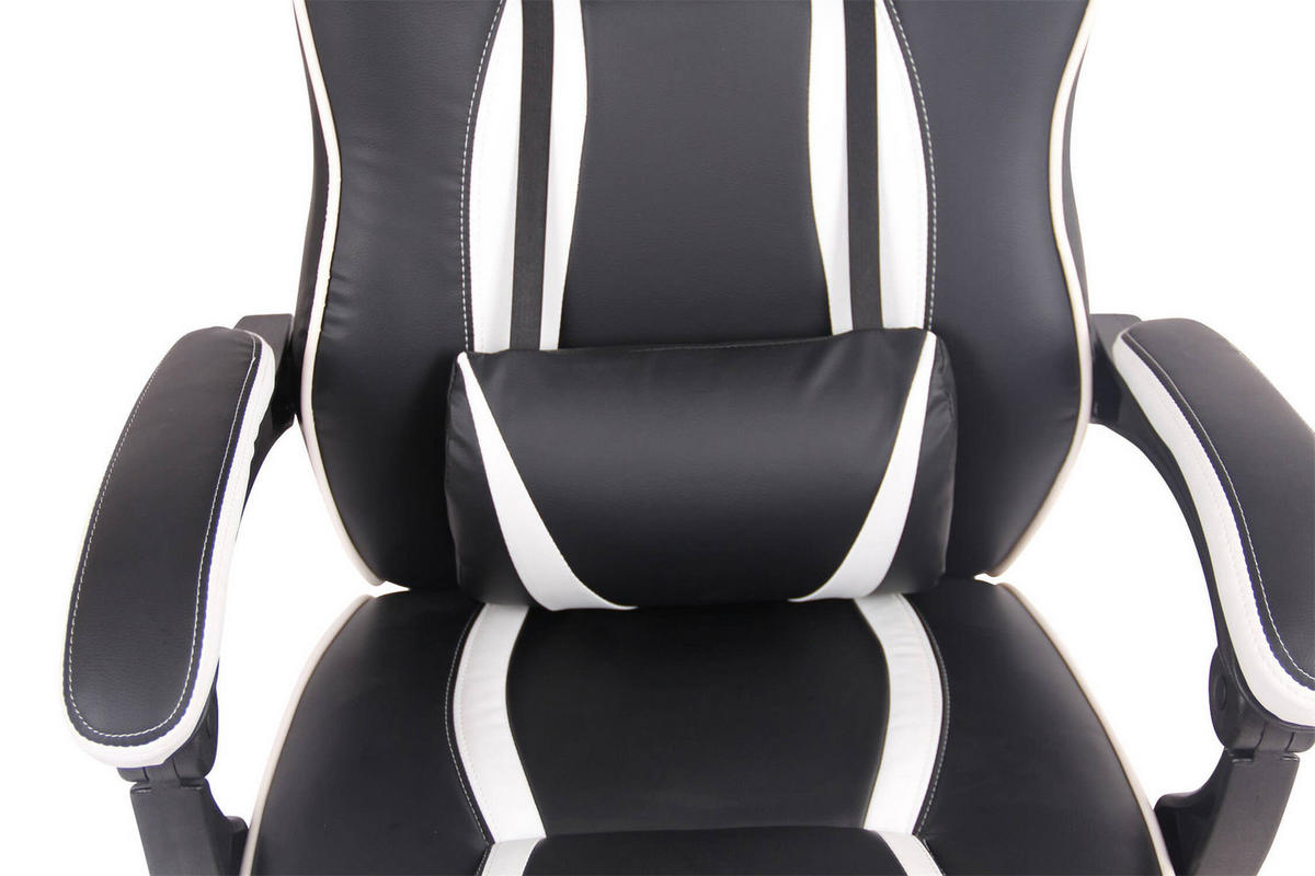 BÜROSTUHL Hero, Kunstleder Schwarz/Weiß - Weiß, Kunststoff/Textil (68/124/61cm) - TPFLiving
