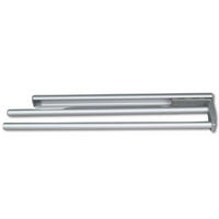 HANDTUCHHALTER ausziehbar 46,5-76cm Silber matt 2-armig mit 4 Holzschrauben - Silberfarben, Metall (3.1/9.4/46.5cm) - Livingpoint24