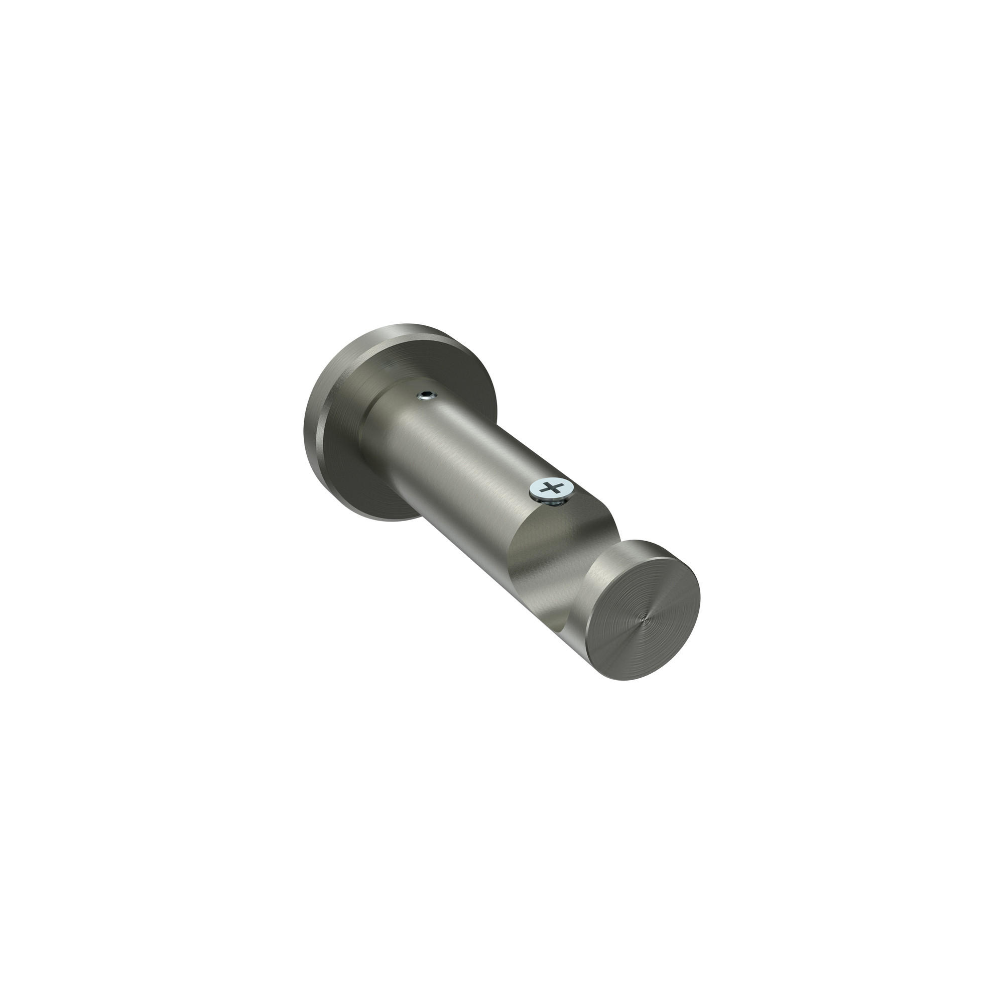 TRÄGER FÜR GARDINENSTANGEN 20 mm Ø, Platon 1-läufig, Edelstahl-Optik - Edelstahlfarben, Metall (9/4/4cm) - INTERDECO