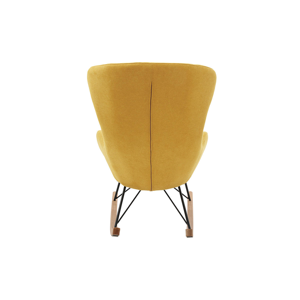 SCHAUKELSTUHL Design Samteffekt Senfgelb ESKUA - Gelb, Textil (107/100/77cm) - Miliboo