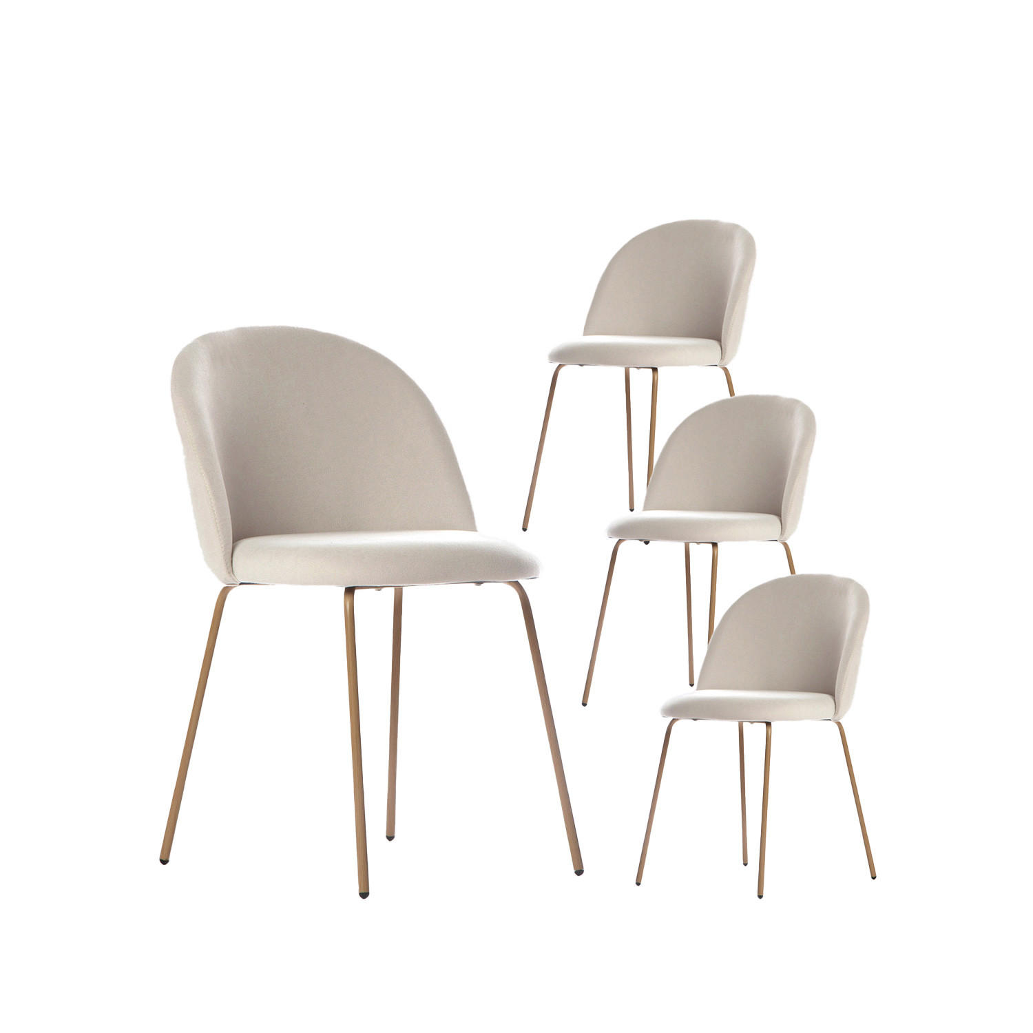 ESSZIMMERSTUHL Olivia Beige 48 cm x 81 cm 4er-Set - Beige, Textil (48/81/53cm) - Klast Home