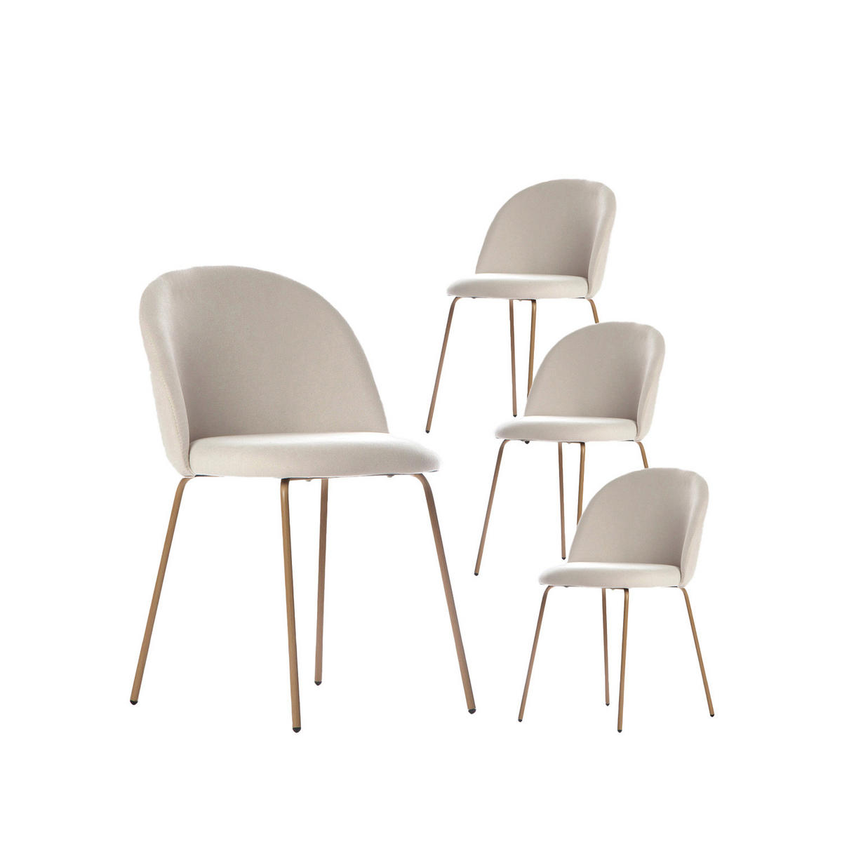 ESSZIMMERSTUHL Olivia Beige 48 cm x 81 cm 4er-Set - Beige, Textil (48/81/53cm) - Klast Home