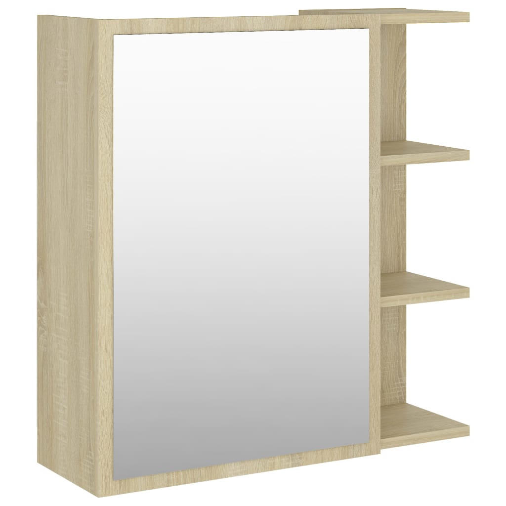 vidaXL Bad-Spiegelschrank Sonoma Eiche 62.5x64x20.5 cm