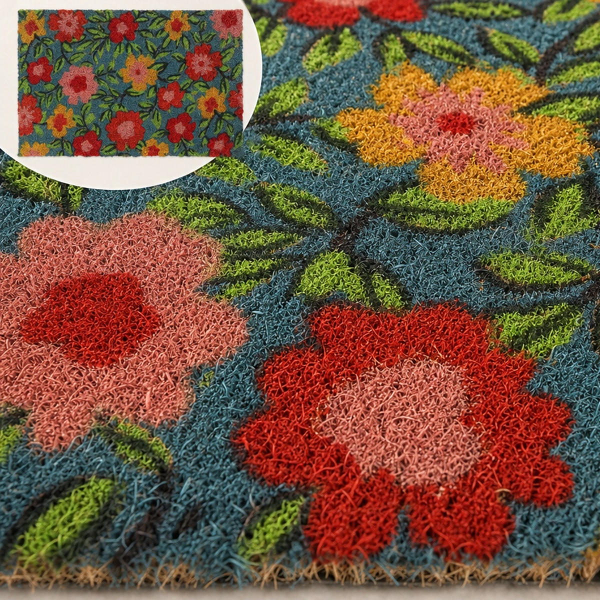 ROHOŽKA Vícebarevná kokosové vlákno 60x40 cm - různobarevná, textil/plast (50/40cm) - Relaxdays