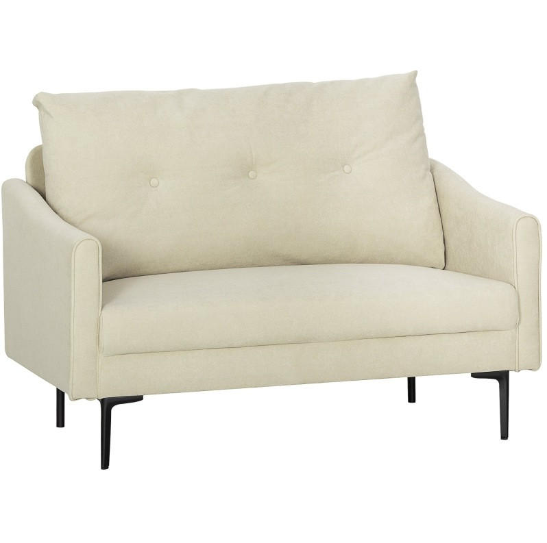 SOFA 2-Sitzer 124 cm Cream White - Weiß, Metall (124/92/73cm) - Meubliv