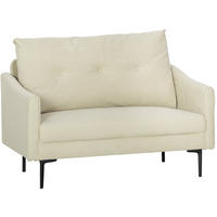 SOFA 2-Sitzer 124 cm Cream White - Weiß, Metall (124/92/73cm) - Meubliv