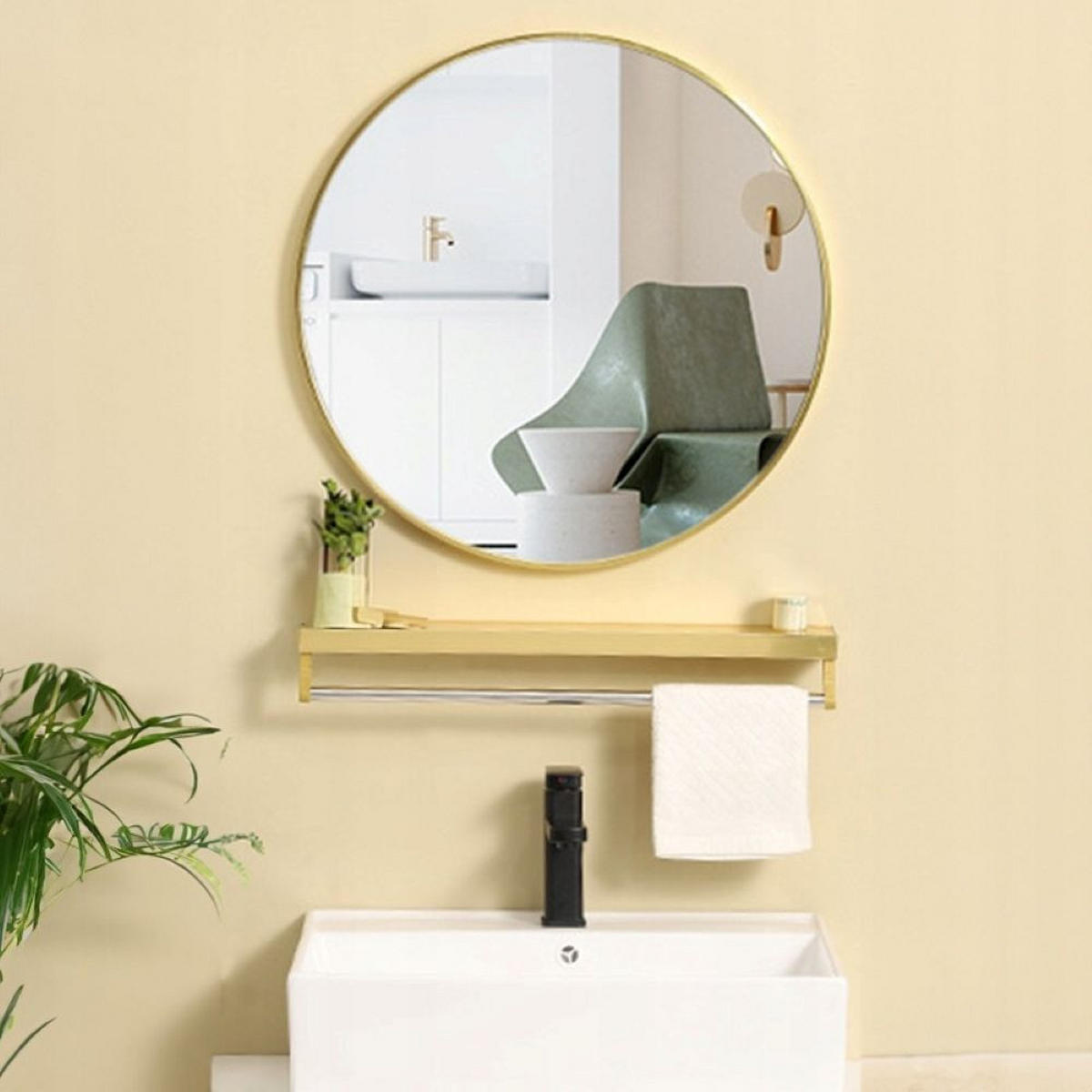 SPIEGEL, gold 70/70 cm - Goldfarben, Glas (70/9/70cm)