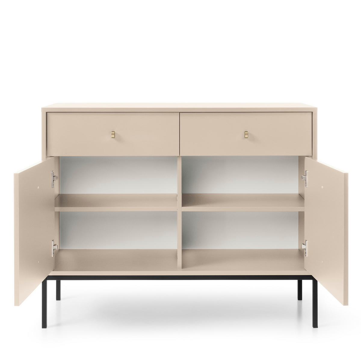 SIDEBOARD MONCTON KOM2-2D2S Metalgriffe, Beige - Beige, Holzwerkstoff/Kunststoff (104/83/39cm) - Komodee