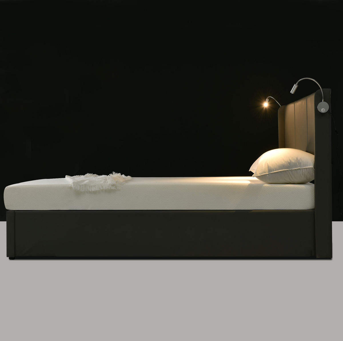 POLSTERBETT 140/200 cm grau aus PU mit Bettkasten - Grau, Kunststoff (140/200cm) - OKMYHOME