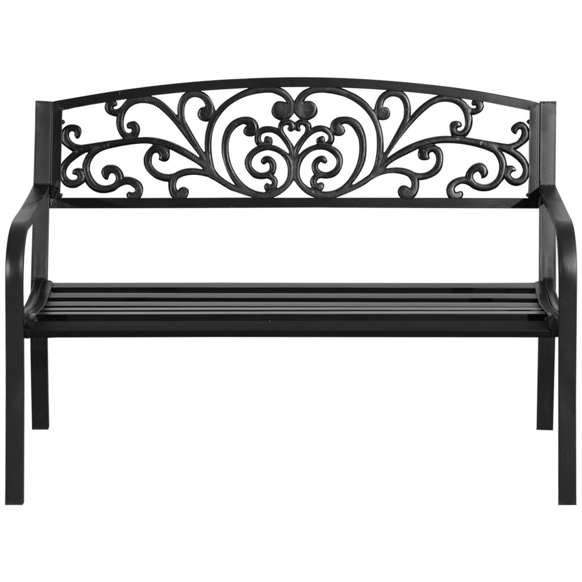 GARTENBANK DE-17801 2-Sitzer mit eleganten Rundungen Schwarz - Schwarz, Metall (127/87/60cm) - ComfortXL