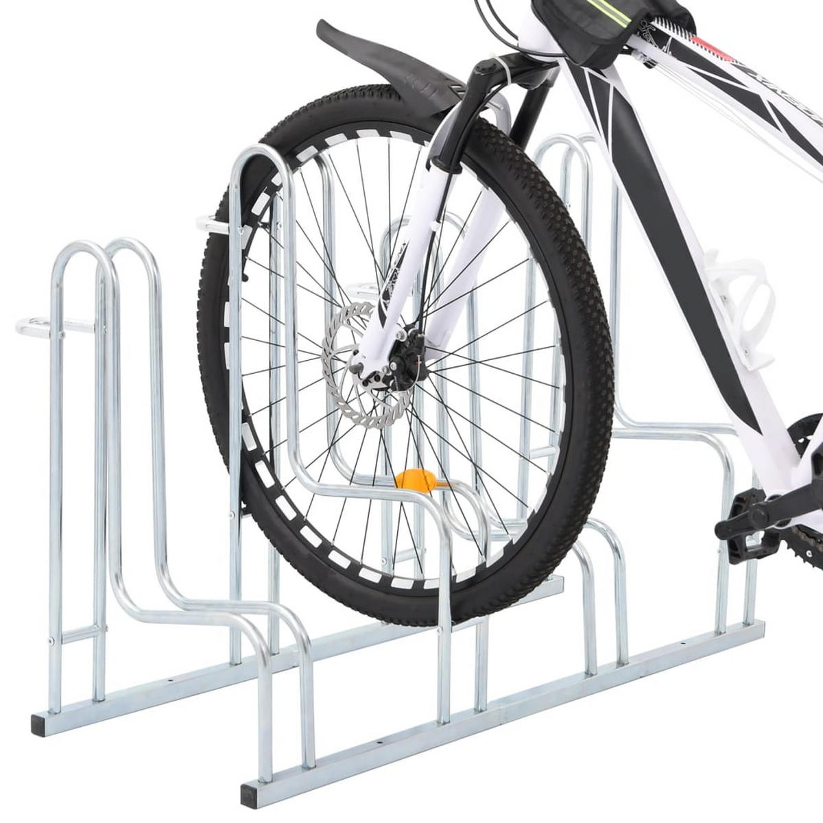 FAHRRADSTÄNDER Für 4 Fahrräder Freistehend Verzinkter Stahl - Silberfarben, Metall (39.5/73/104cm) - vidaXL