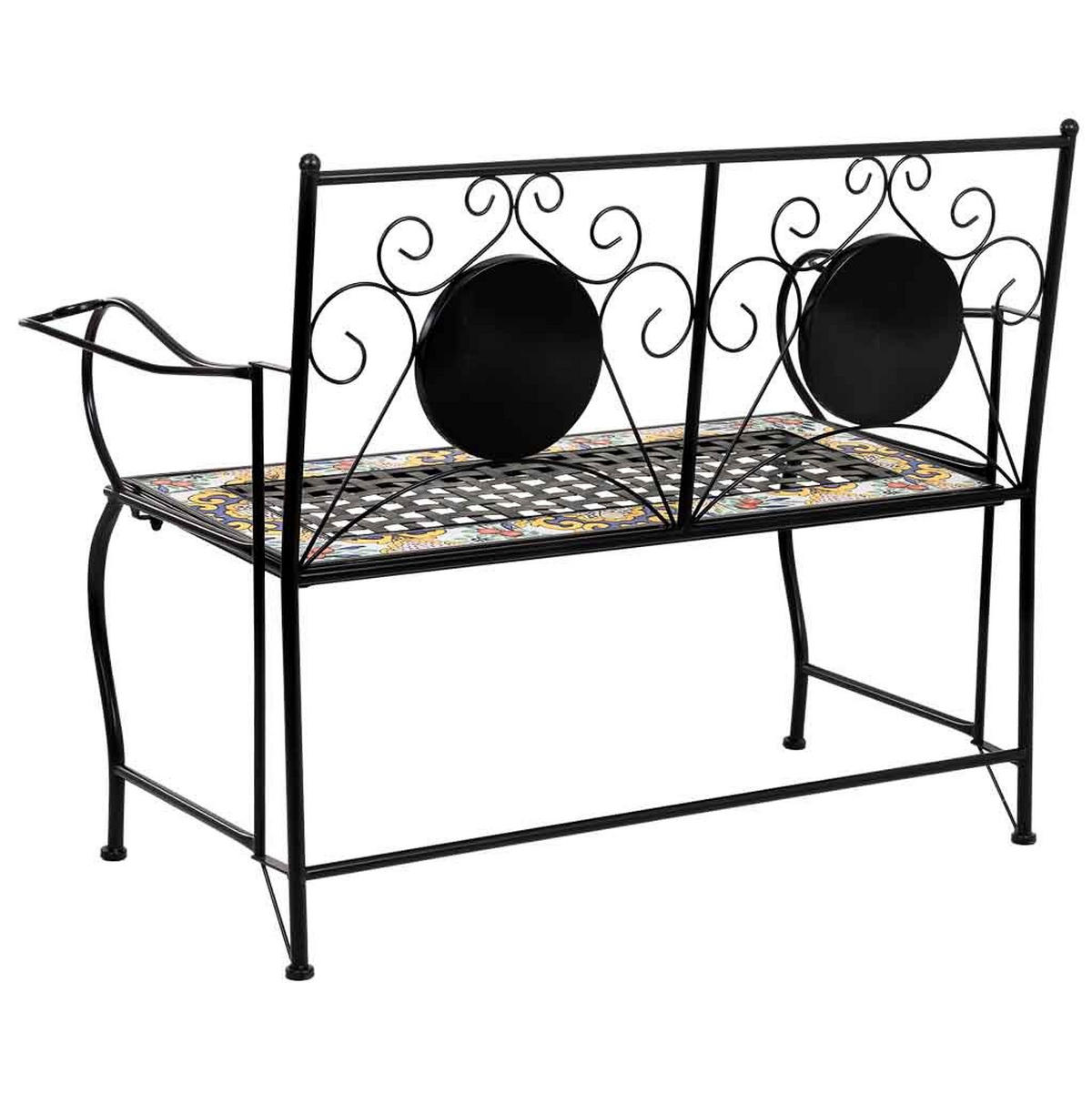 BANK, schwarz, 110x50x88cm - Schwarz, Metall (110/88/50cm) - Wanderlust