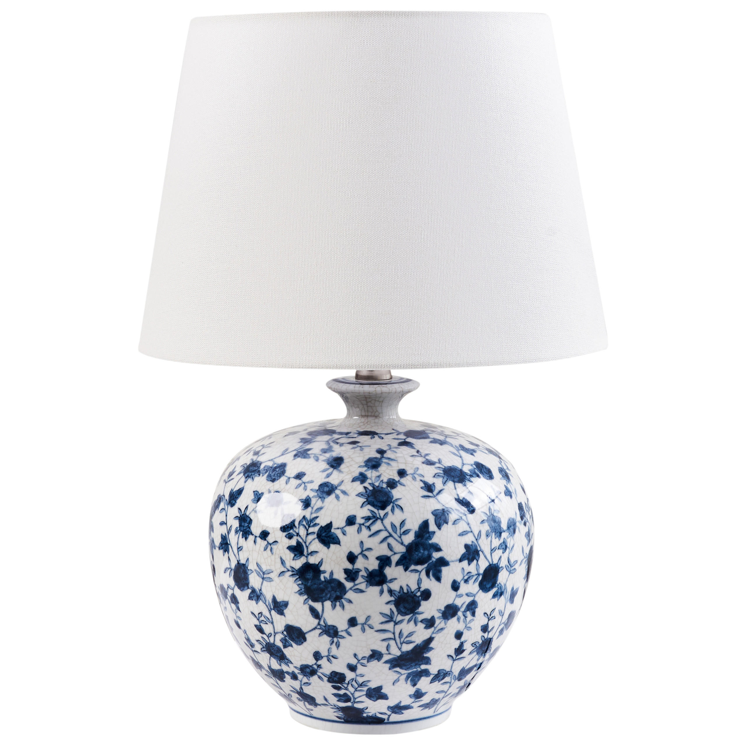 TISCHLAMPE Porzellan Weiß/Blau Silves - Blau/Weiß, Keramik (33/33/50cm) - Beliani