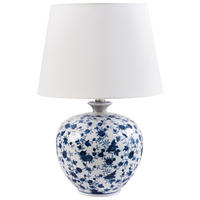 TISCHLAMPE Porzellan Weiß/Blau Silves - Blau/Weiß, Keramik (33/33/50cm) - Beliani